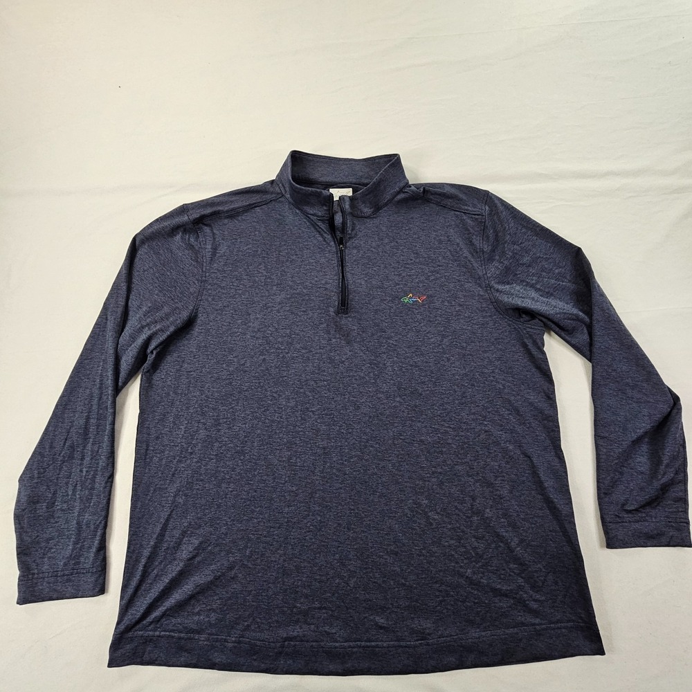 Greg Norman Blue Long Sleeve 1/4 Zip Collared Performance T-Shirt Men's xL